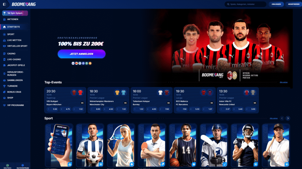 Boomerang Bet Casino Wallpaper Deutsch