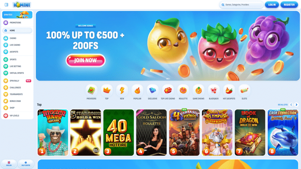 nomini spins casino wallpaper