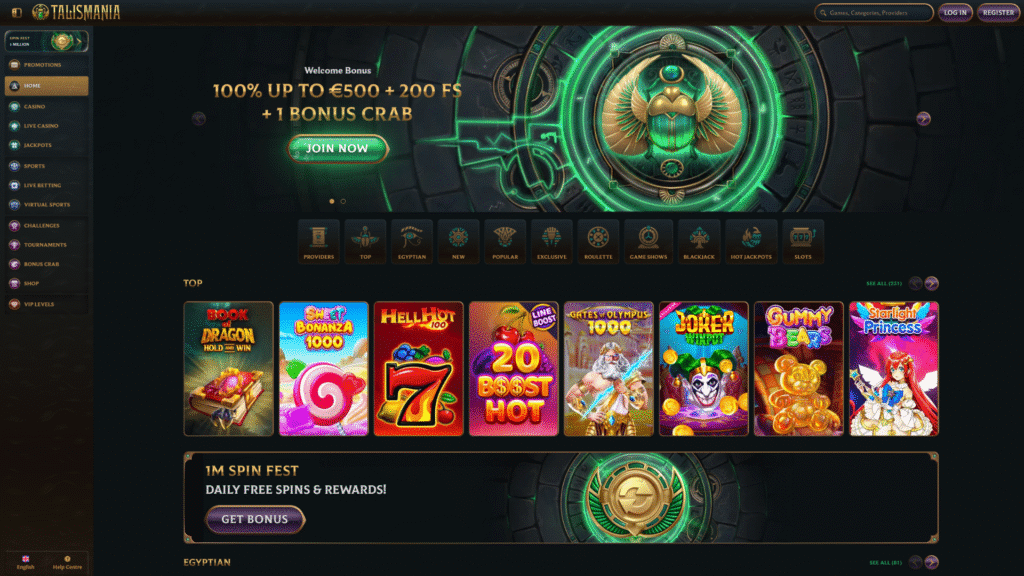 talismania bonus crab casino wallpaper 1