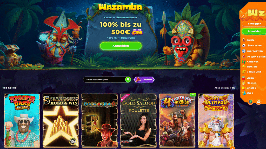 wazamba casino wallpaper deutsch 1