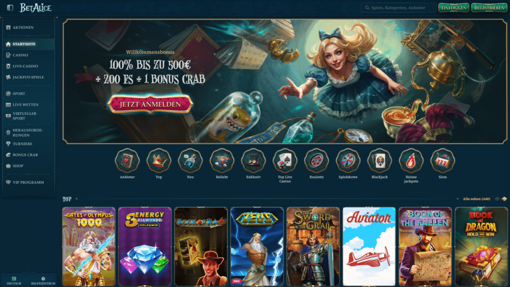 betalice casino homepage