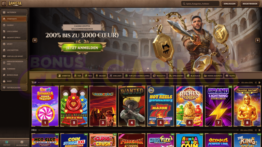 lanista casino wallpaper DE bonus crab casino